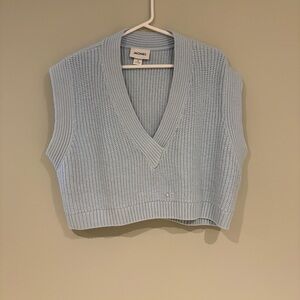Monki Soft Blue V-Neck Sweater Vest Medium
